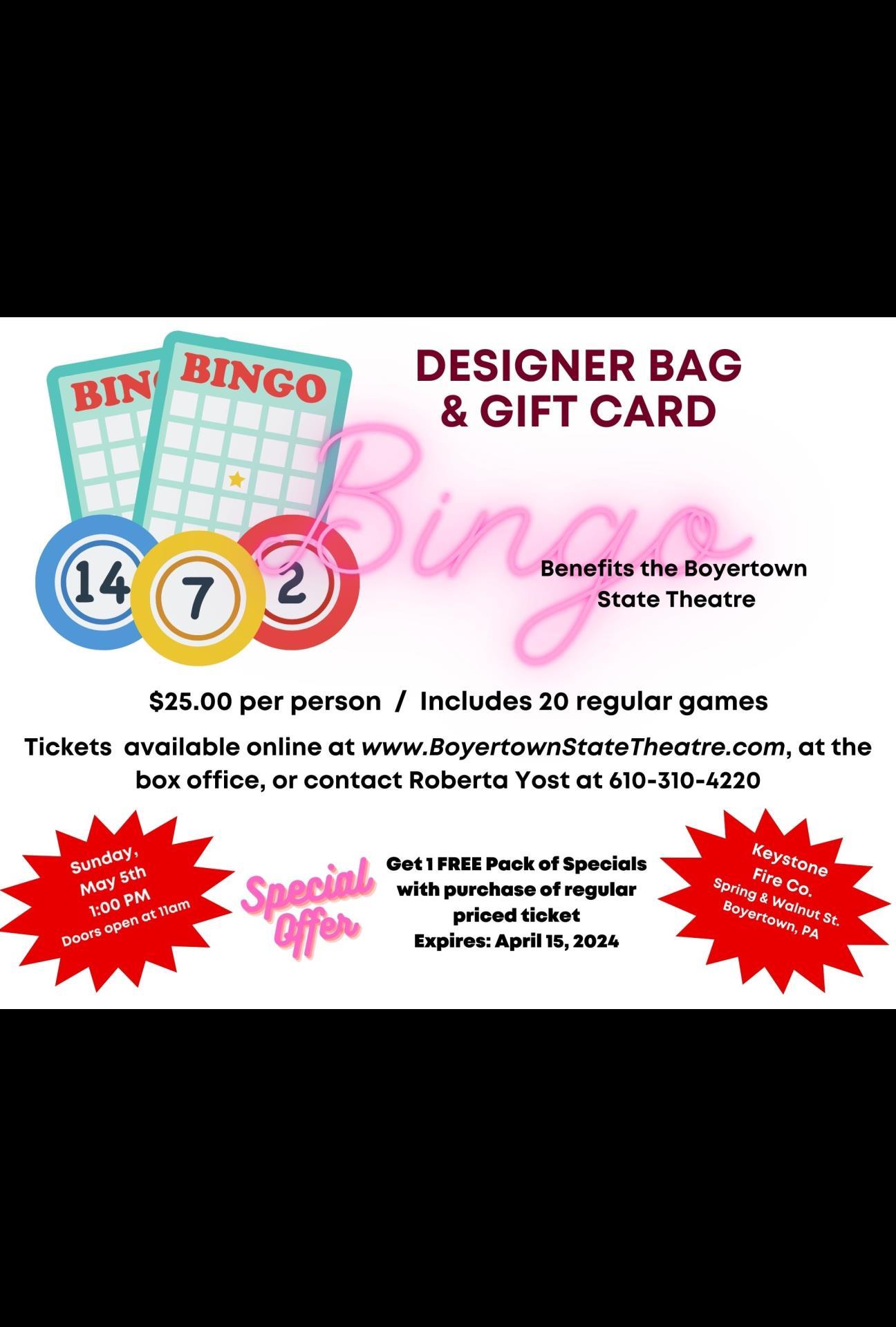 Designer Bag / Gift Card Bingo